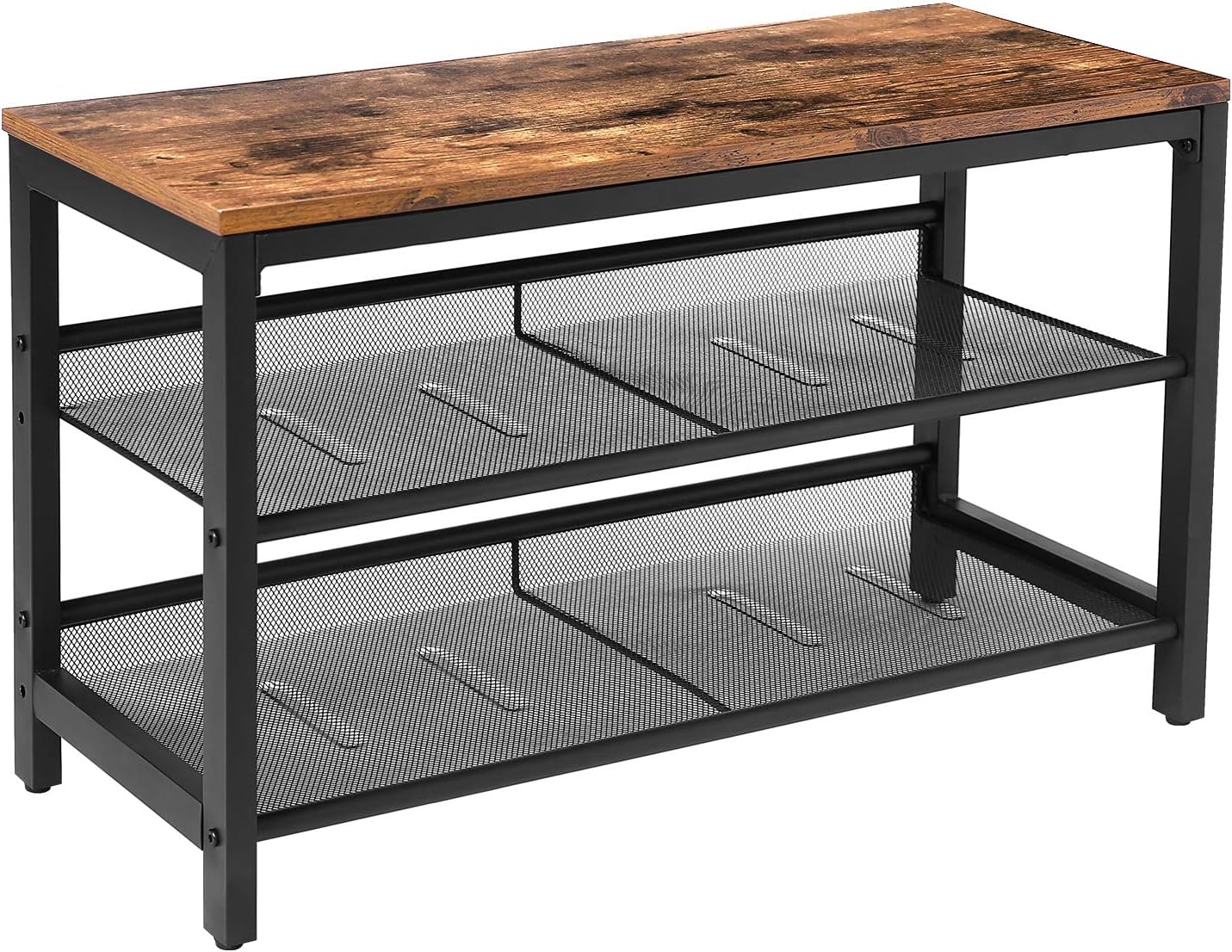 Panca portaoggetti vintage in legno di noce con seduta imbottita in pelle, scarpiera multifunzione per ingresso, corridoio, camera da letto, 80 x 35 x 48 cm, mobili eleganti e pratici per scarpe