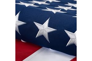 DANF FLAG Cotton American Flag 3x5 Ft for Outside, TearProof Heavy Duty Fabric, Embroidered Stars, Sewn Stripes, Brass Grommets US USA Best Indoor Outdoor Flags