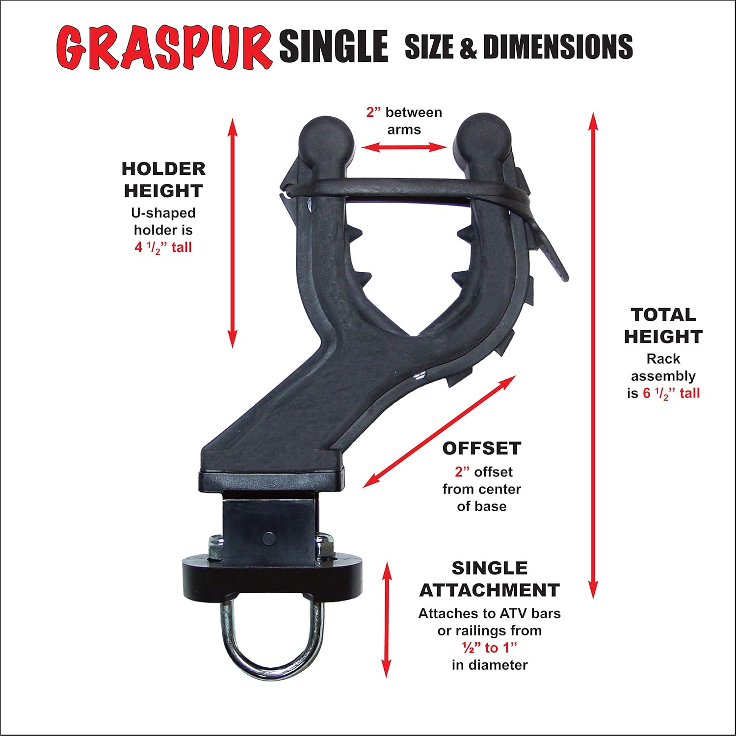 All Rite Products Graspur Single ATV Gun & Bow Rack - Model ATV1: Automotive