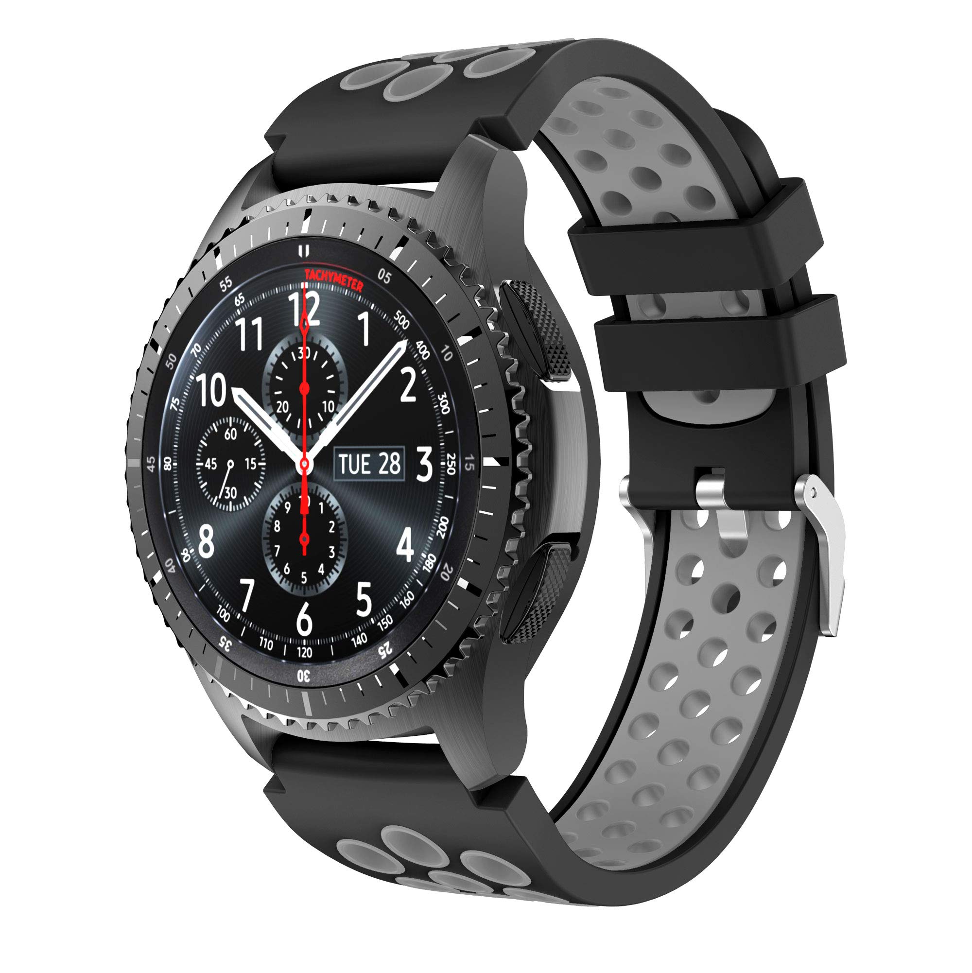 CSVK Compatible with Strap Gear S3 Frontier/Classic/Galaxy Watch 46mm Straps Band Soft Silicone Replacement Wristband Bracelet Sport Strap for Gear S3/Moto 360 2nd Gen 46mm