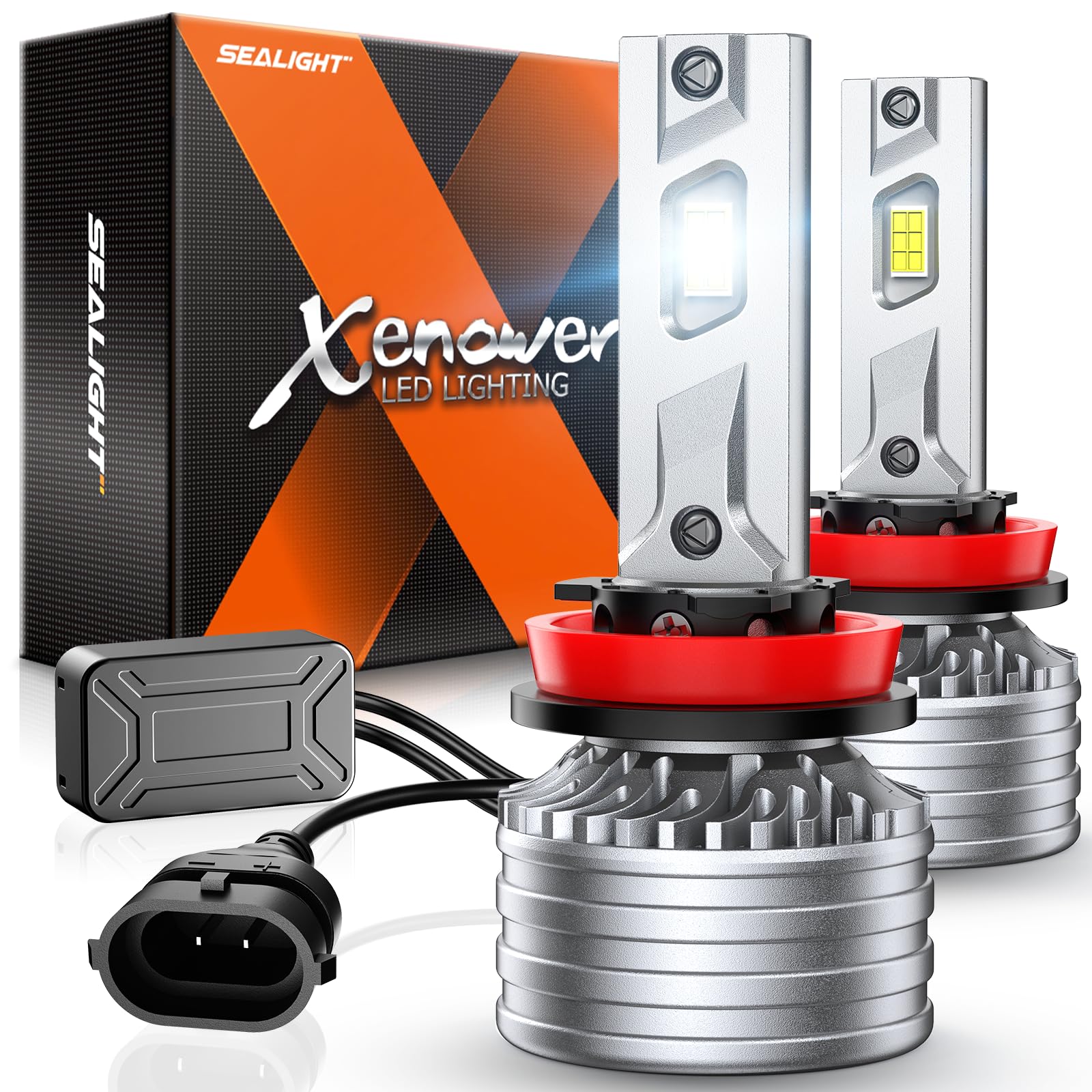 Photo 1 of SEALIGHT H11/H8/H9 Fog Bulb, X4I 70,000LM Super Bright H11 Light Powersport, Cool White with Cooling Fan, Plug and Play, Pack of 2