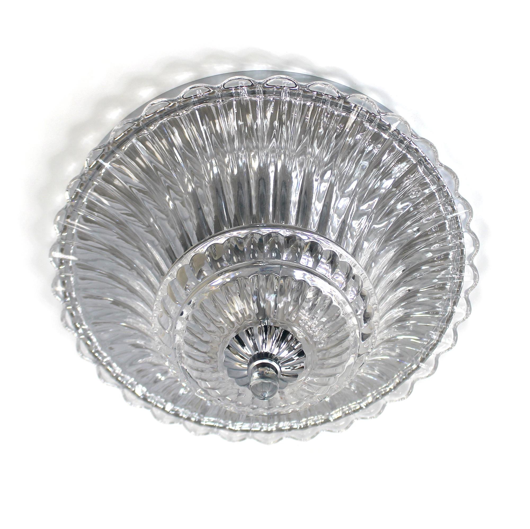 Elegant Designs FM1002-CHR Ceiling Glacier Petal 2 Light Glass Flushmount, Chrome