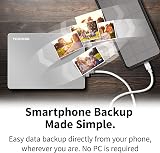 Toshiba 2TB Canvio Flex Portable External Hard Drive USB-C USB-A Silver view 6