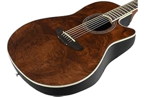 Ovation Celebrity Standard Exotic 6 String Acoustic-Electric Guitar, Right Handed, Nutmeg Burled Maple (CS24P-NBM)
