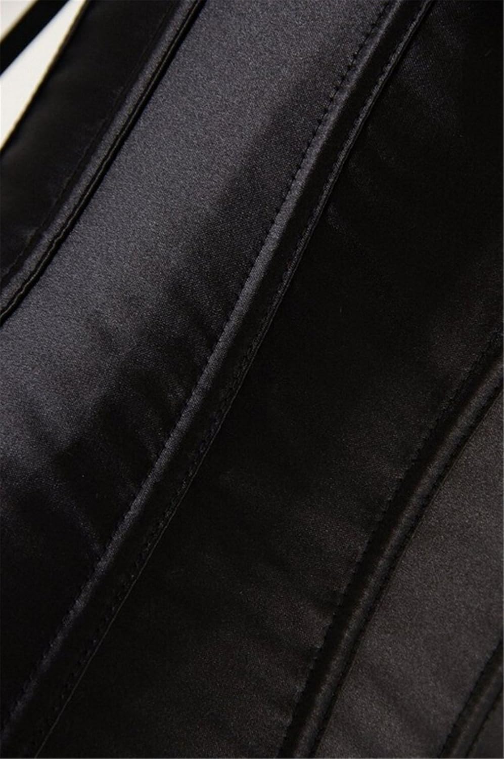 Women's Bustier Corset Top Sexy Lingerie Sets Black Satin Waist Cincher: Clothing