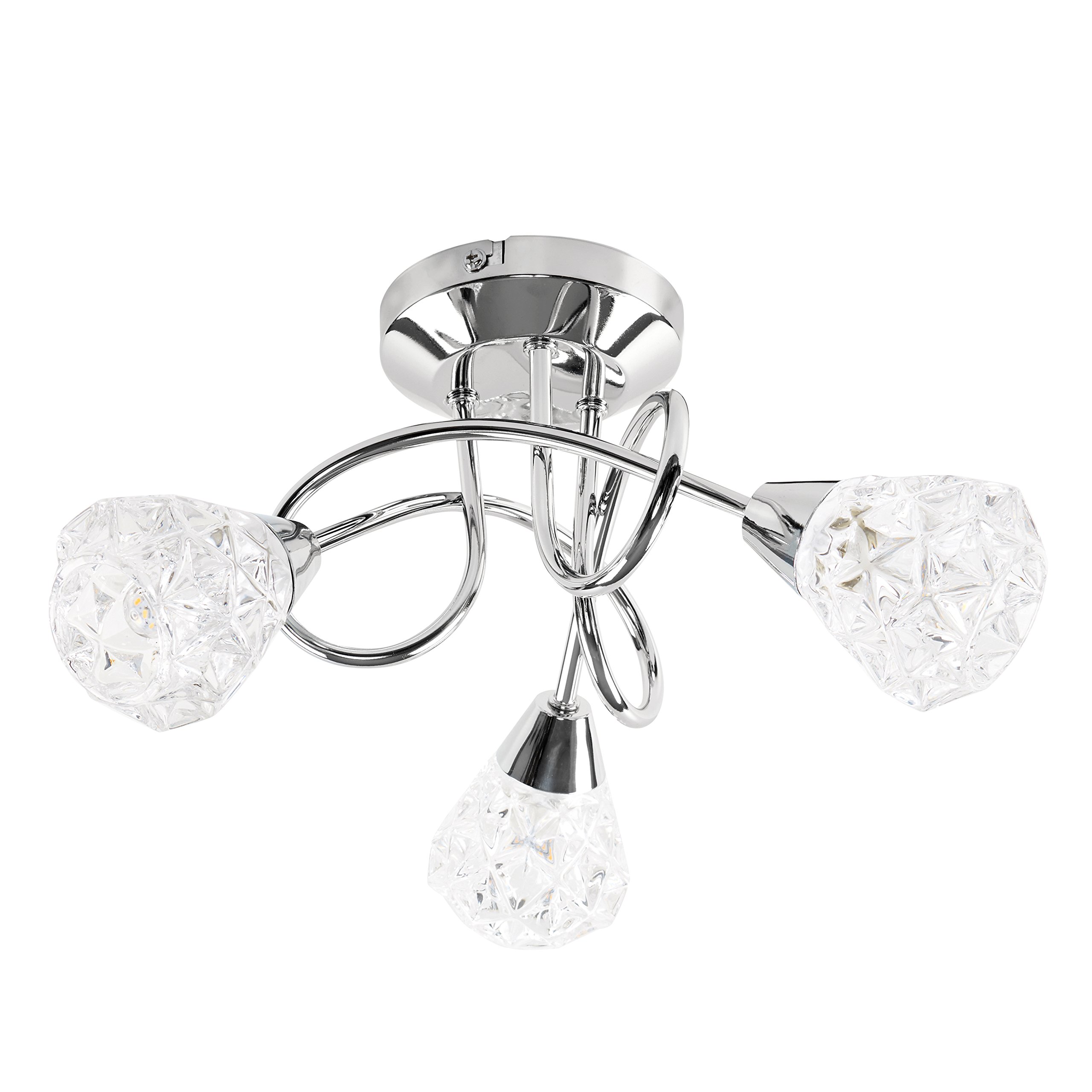 Buy MiniSun Modern 3 Way Crossover Silver Chrome Ceiling Light with