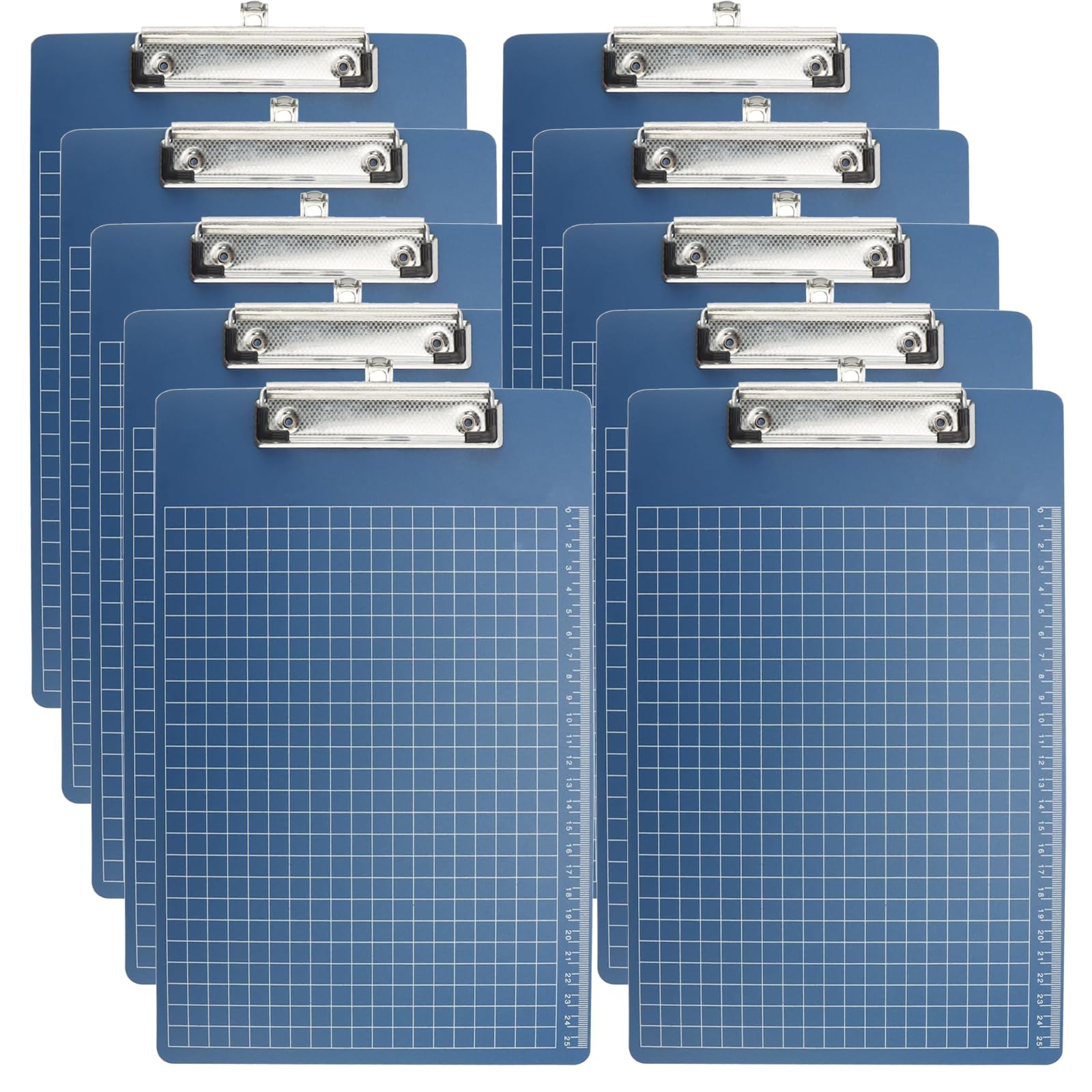 MOUYAT 10 Pcs Plastic Clipboards, A4 Clip Board, A4 Clipboard with Low Profile Clip for Office School Home, 22 x 31.5cm