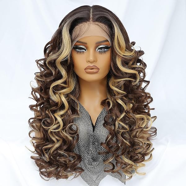 GLAM21USA HD Lace-Front-Perücke – 13x6, Lockig, 71,1 Cm, Echthaar-Mix, Glueless