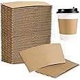 Vplus 200 Pack Disposable Coffee Sleeves, Fits 10-24 oz Cups, Brown, Paper, 200 Count
