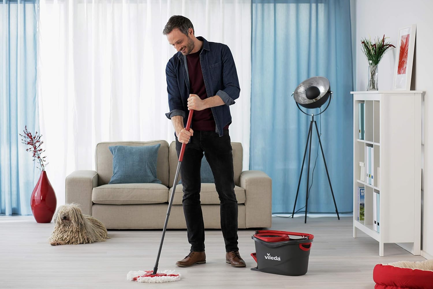 Vileda Turbo Mop Set Set of Mop and Replacement 29.3 x 48.6 x 29.3 blue - Image 4