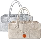 Maliton Nappy Caddy Khaki Grey 15.3x9.3x7 in 2 Packs Detachable Dividers