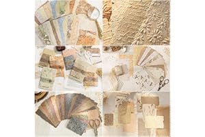 NPCSWXQ 168Pcs Scrapbook Supplies Kit Textured Paper, Rice Paper For Scrapbooking Paper,Junk Journal Supplies,Decorative Decoupage Card Making Supplies,And DIY Mixed Media Collage Card,Vintage Wall Decor