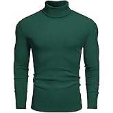 COOFANDY Men's Ribbed Turtleneck Sweater Casual Basic Long Sleeve Knitted Pullover Sweater