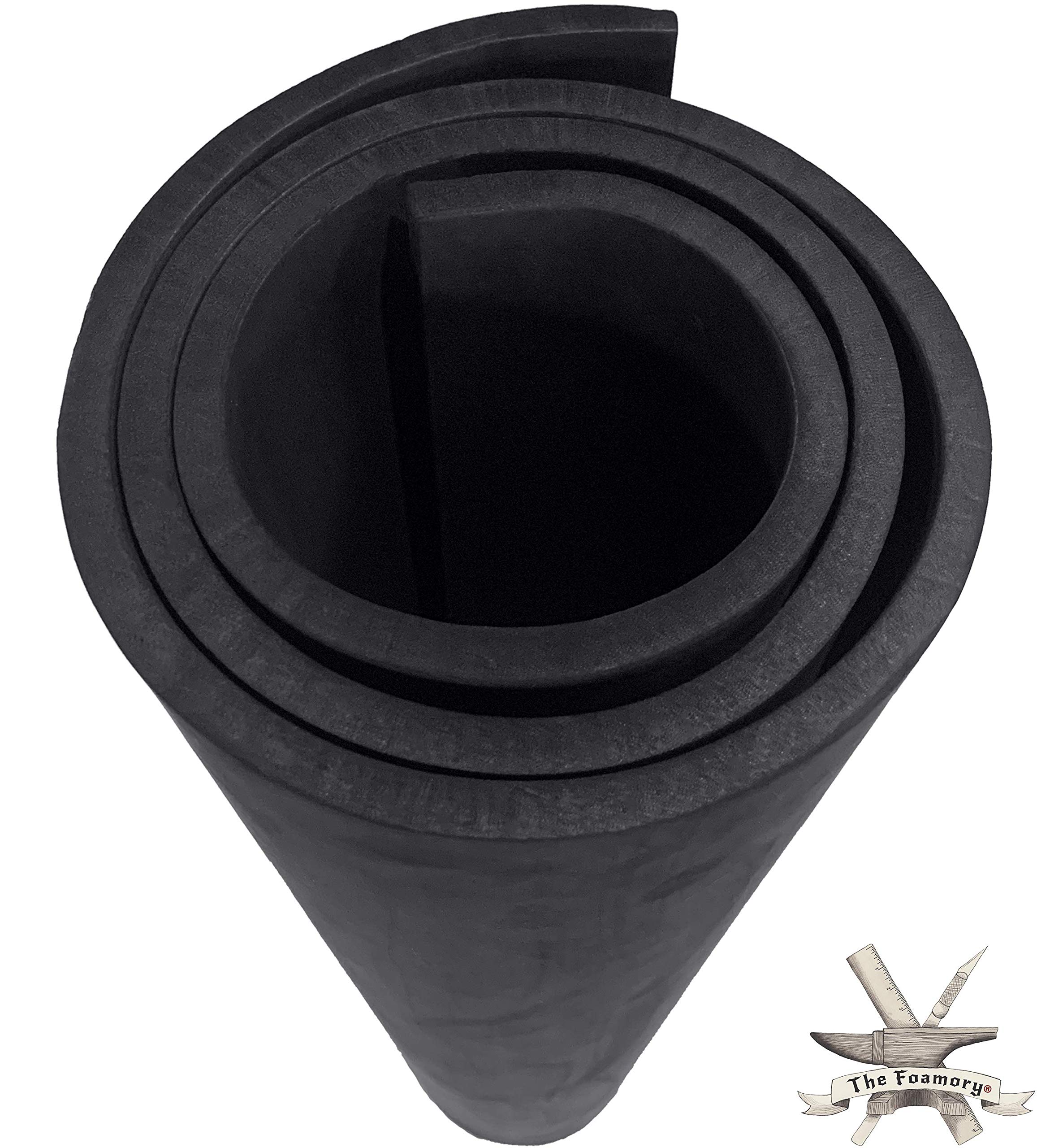 Shape Retention EVA Cosplay Foam - 10mm Thick (Black) X-Large 35”x59” High Density EVA Craft Foam Sheets - Premium 85 kg/m3 Heat Shape Material for DIY, Comic, Con or Halloween Costumes - The Foamory