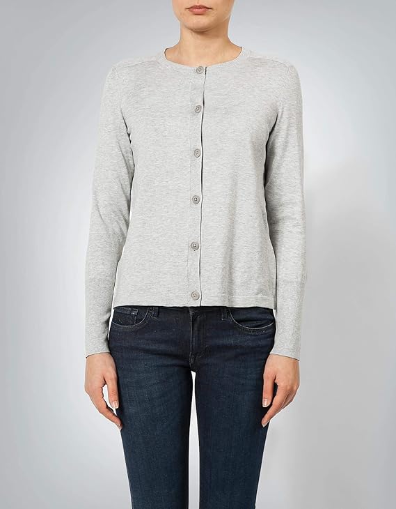 Marc O'Polo Damen Strickjacke 801530561121, Grau (Pebble Melange 926