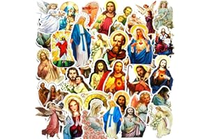 DOTHRAYAN Catholic Stickers Religious Bible Faith Cross Sticker Pack Gifts for Adults Teens and Kids, 60PCS Aesthetic Catholic Jesus Stickers for Water Bottles Laptops Suitcases Skateboards Guitar