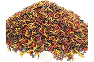 Aquatic Foods Inc. Gourmet Blend of 6-Type 3/64" x 5/16" Sinking Micro Sticks of Brine Shrimp, Silk Worm, Multi-Worm, Egg Calcium Micro Sticks for Shrimp, Snails, All Tropical Fish GB-180-1-lb