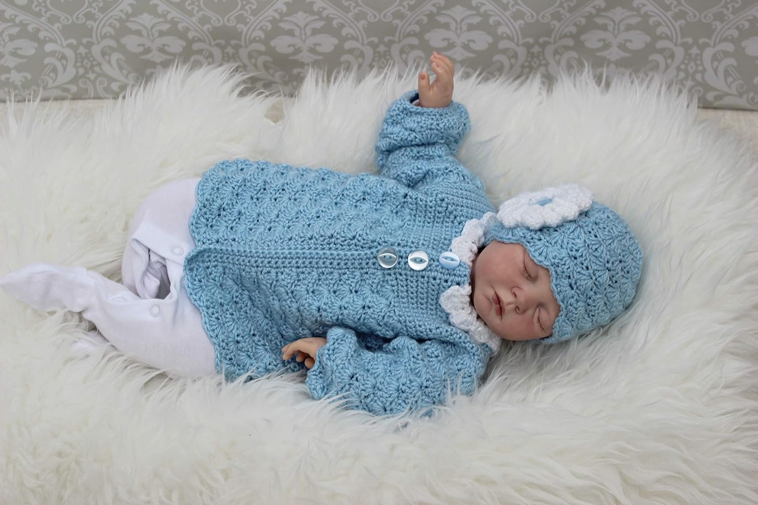 Crochet Pattern for Baby Jacket and Matching Bonnet Baby Cardigan Crochet Pattern, 0 to 3 Months and 3 to 6 Months - Image 4