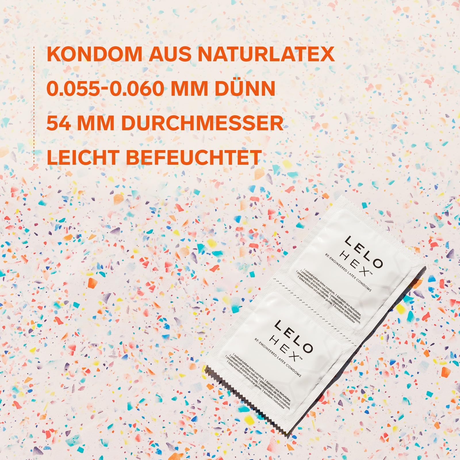 LELO HEX Original Ultradünne Kondome mit Größerer Stärke, Kondome für Männer, 54 mm im Durchmesser (72-Packung) 4