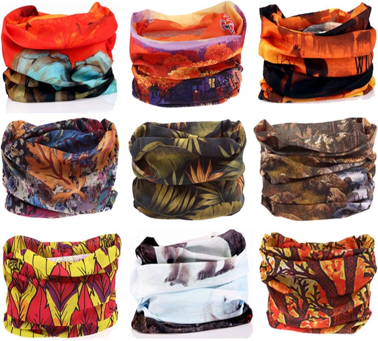9PCS Outdoor Headscarves, Womens and Mens Headband Headwear