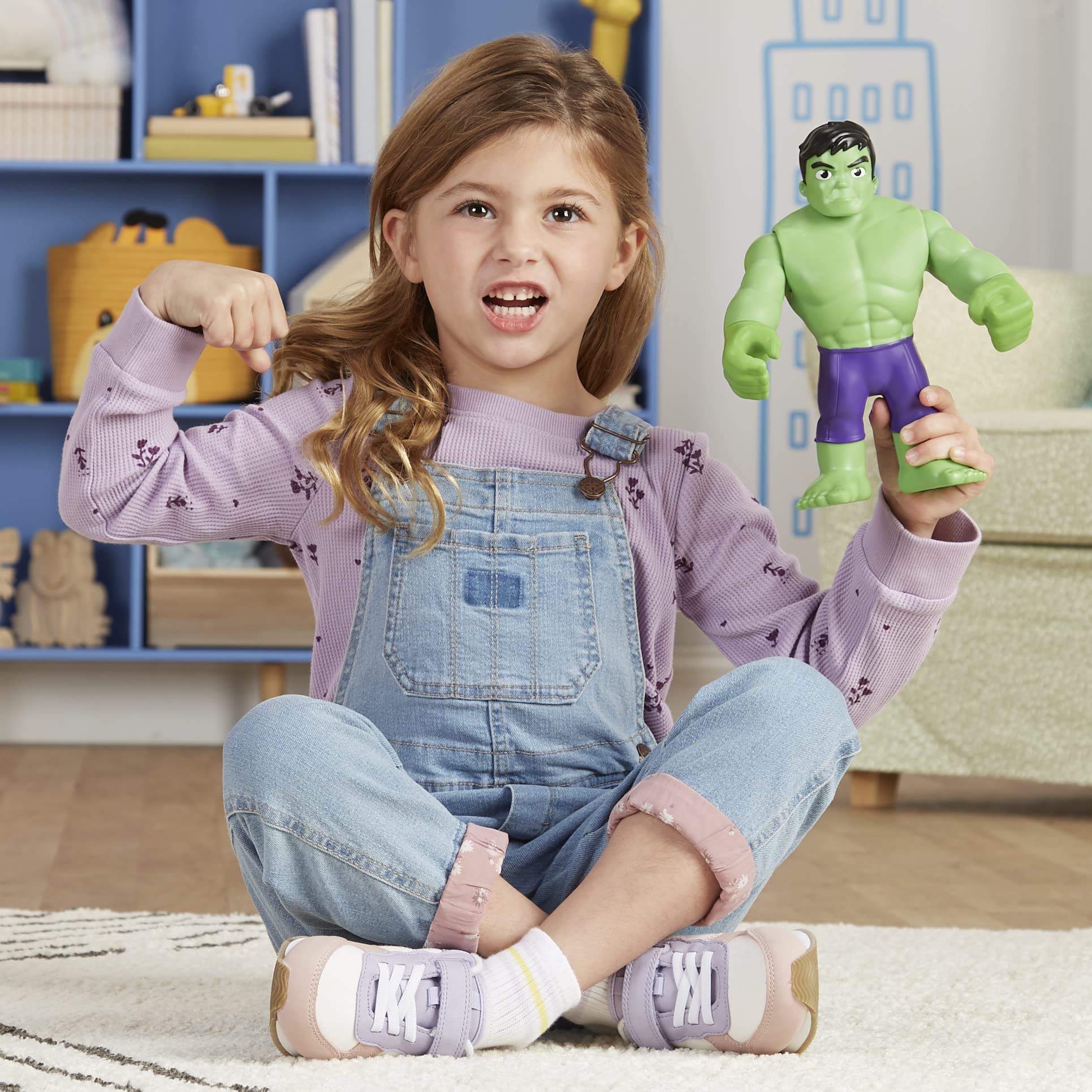 Spidey and his Amazing Friends Marvel Supersized Hulk 9-inch Action Figure,Preschool Super Hero Toy,Kids Ages 3 and Up,Avengers Action Figures