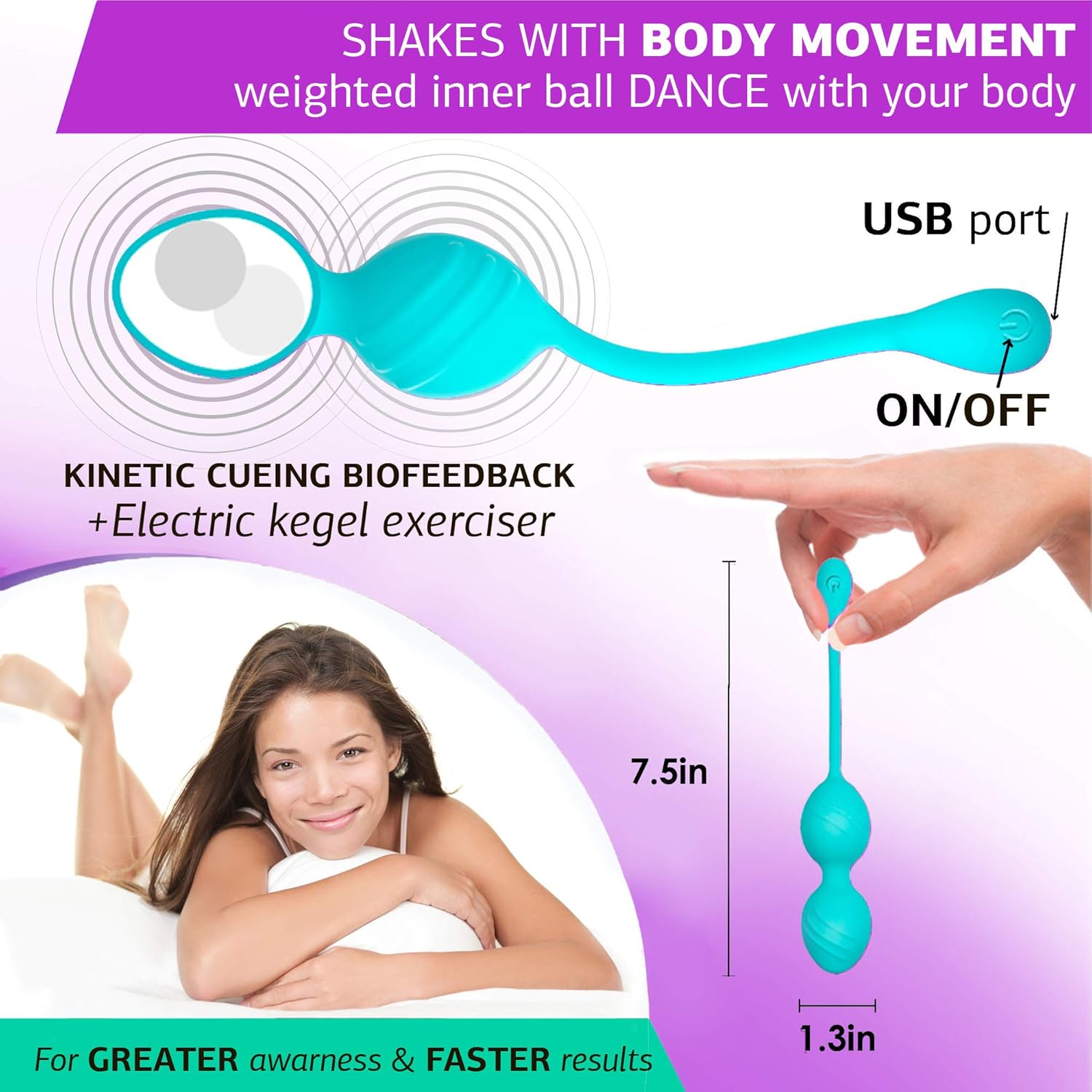 Kegel Balls for Tightening and Pleasure,10 Modes, Kegel Ben wa Balls Exerciser, Doctor Recommended Pelvic Floor strengthening Device–to Regain Bladder Control for Beginners & Advanced: Health & Personal Care