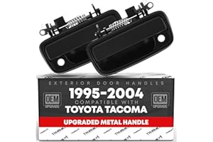 T1A Exterior Front Driver & Passenger Door Handle Set, Upgraded Metal, Compatible with 1995-2004 Toyota Tacoma - Textured Black - 69220-35020, 69210-35020, 79345, 91318, 79344, 91319, TO1311117, TO131011