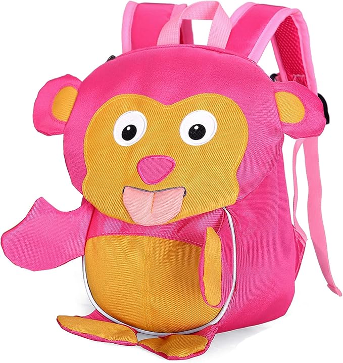 Cute Kids Small Backpack Monkey with Chest Strap Leash