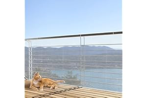 Cat Netting for Balcony, Stair Banister Guard, Stair Protection Net, Balcony Fence, 10 ft L x 2.6 ft H, Balcony Net for Indoo