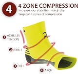 Rymora Foot Compression Socks Sleeves Neon Yellow Large 25-29cm Arch view 3