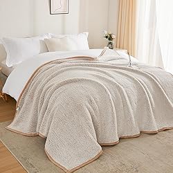 EMME Fuzzy Fleece Warm Queen Blanket 90"x90" Ultra