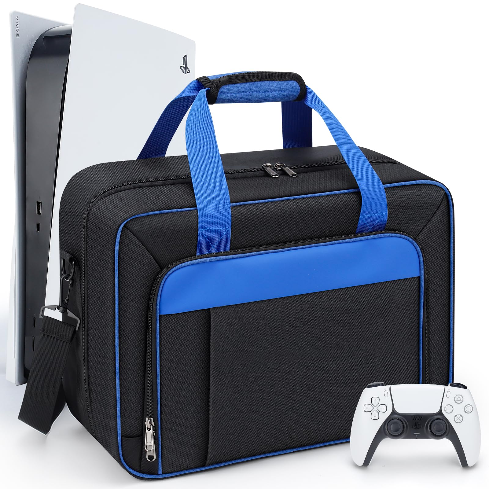 Photo 1 of Carrying Case for PS5, Travel Thickened Protective Bag Compatible with Playstation 5 Console, Headset, PS5 Controller, Game Discs, and Gaming Accessories