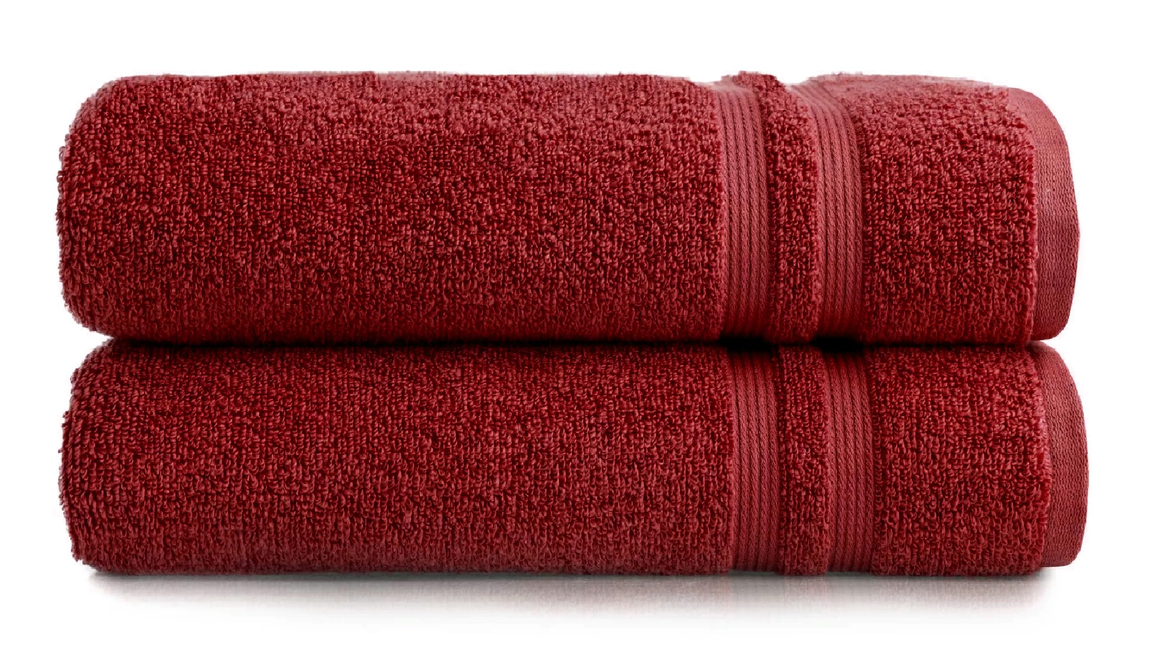 Opel Tex Pack of 2 Jumbo Bath Sheets -75 x 150 cm -100% Cotton 500GSM Super Absorbent Quick Dry Big Bath Sheet Bathroom Towels Set (Red)