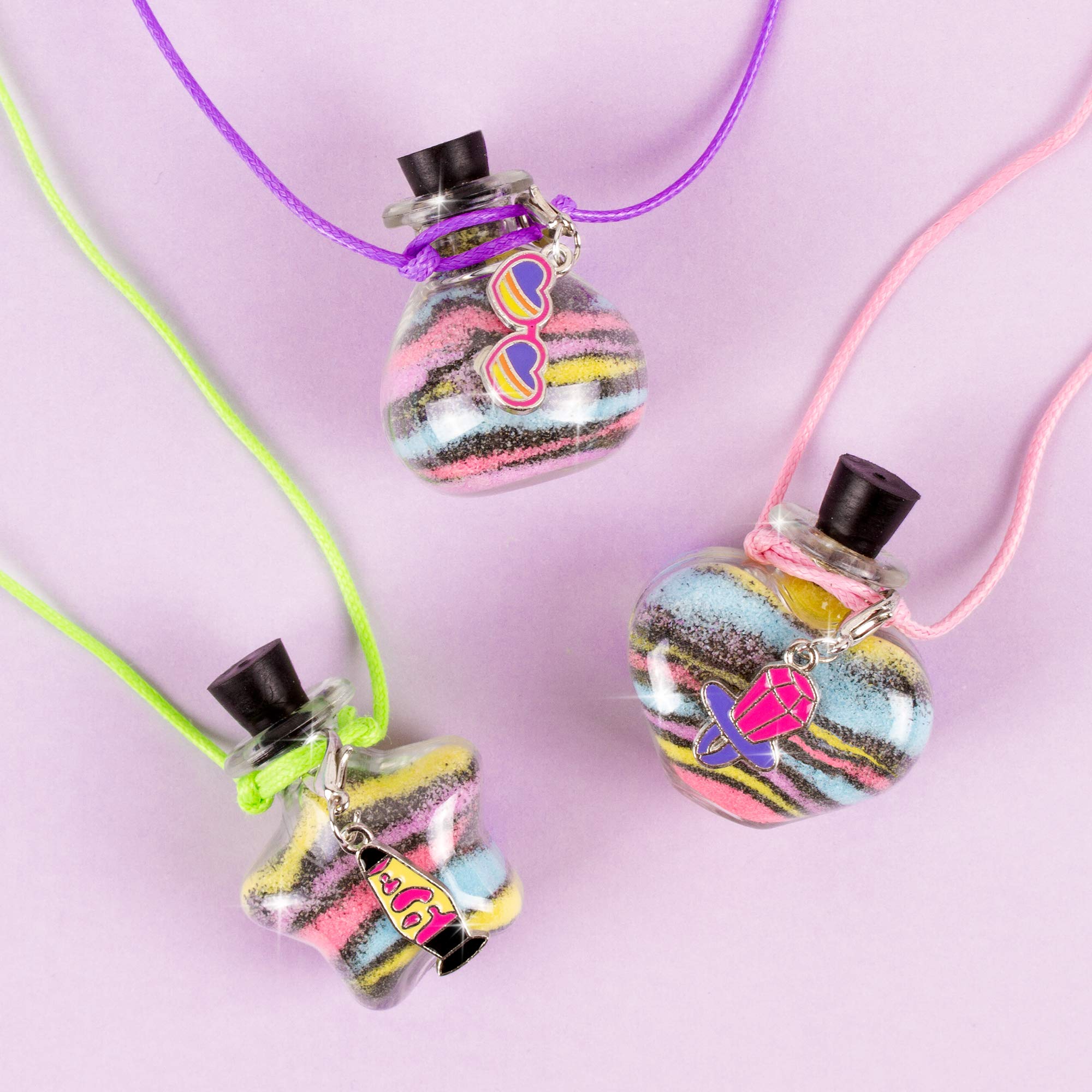 Make It Real – Dream Glow Terrarium - DIY Necklace Making Kit - Arts and Crafts Kit to Design Glowing Necklace - Terrarium Kit for Kids with Glow in The Dark Sand and Charms