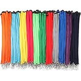 Patelai 120 Pcs Breakaway Lanyards with J Hook Bulk Flat for ID Badges Neck Badge Lanyards Card Nametag Holder Neck Straps (Mix Color)