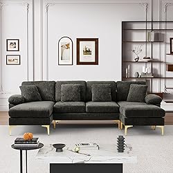 Wrofly U-Shaped Sectional Sofa Couch, 114" Comfy