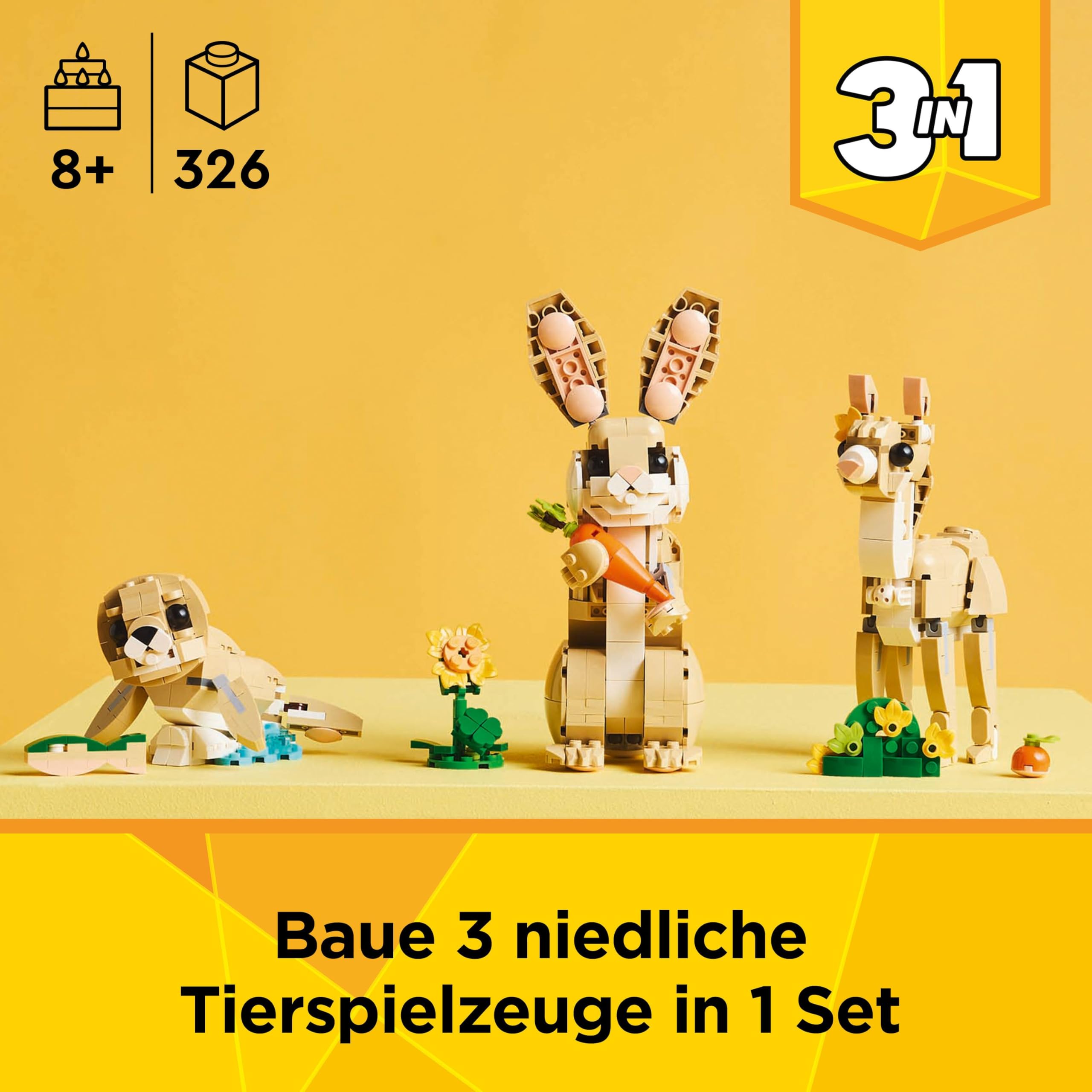 LEGO Creator 3in1 Häschen - Spielzeug mit Tierfigur, die Sich in EIN Lama oder eine Robbe verwandeln lässt - Kreative Ostergeschenke für Mädchen & Jungen ab 8 Jahren - 31162 2