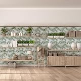 Hode Self Adhesive Wallpaper Green Leaf 90x1000cm Vinyl Wrap for Kitchen view 5