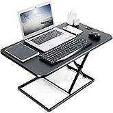 VIVO Ultra-Slim 32 Inch Single Top Height Adjustable Standing Desk Riser, Compact Sit Stand Desktop Converter for Monitor or 