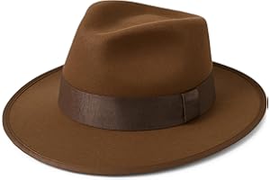 Loxdonz Adult Brown Fedora Hat - Cosplay Halloween Panama Hats Costume Accessory