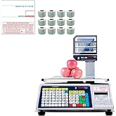 VisionTechShop DLP-300 Label Printing Scale Pole Display, 30/60lbs Capacity, 0.01/0.02lbs, NTEP Legal for Trade with a Free 1 case CAS LST-8040 UPC/Safe Handling Label, 58 x 60 mm