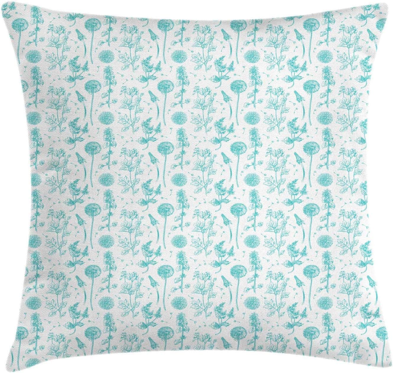 N/A Funda de cojín con diseño de flores dibujadas a mano con