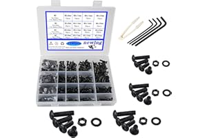 newlng 1180pcs M2 M3 M4 M5 Screws Set Black Nuts and Bolts Flat Washers Assortment 10.9 Grade Alloy Steel Metric Machine Screws and Nuts Socket Head Screw Assorted with Four Hex Wrenches