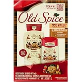 Old Spice Body Wash + Aluminum Free Deodorant for Men, Holidudes: Snickerdudel Holiday Pack, 24/7 Holiday Freshness, Gift Box for Him, Snickerdudel Sugar Cookie, 16 oz &amp; 2.6 oz (Pack of 2)