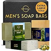 O Naturals Bar Soap for Men - 3-Pcs Mens Soap Bar - Natural Soap - Mens Bar Soap - Body Soap Bars - Men Soap - Natural Soap for Men - Organic Men's Soap Bars - Exfoliating Soap Bar - Citrus,Olive&Mint