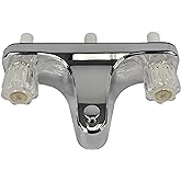 Danco Mobile Home RV Tub Shower Center-Set Faucet, 8 inch, 2-Handle, Chrome with Clear Acrylic Handles (33156X)