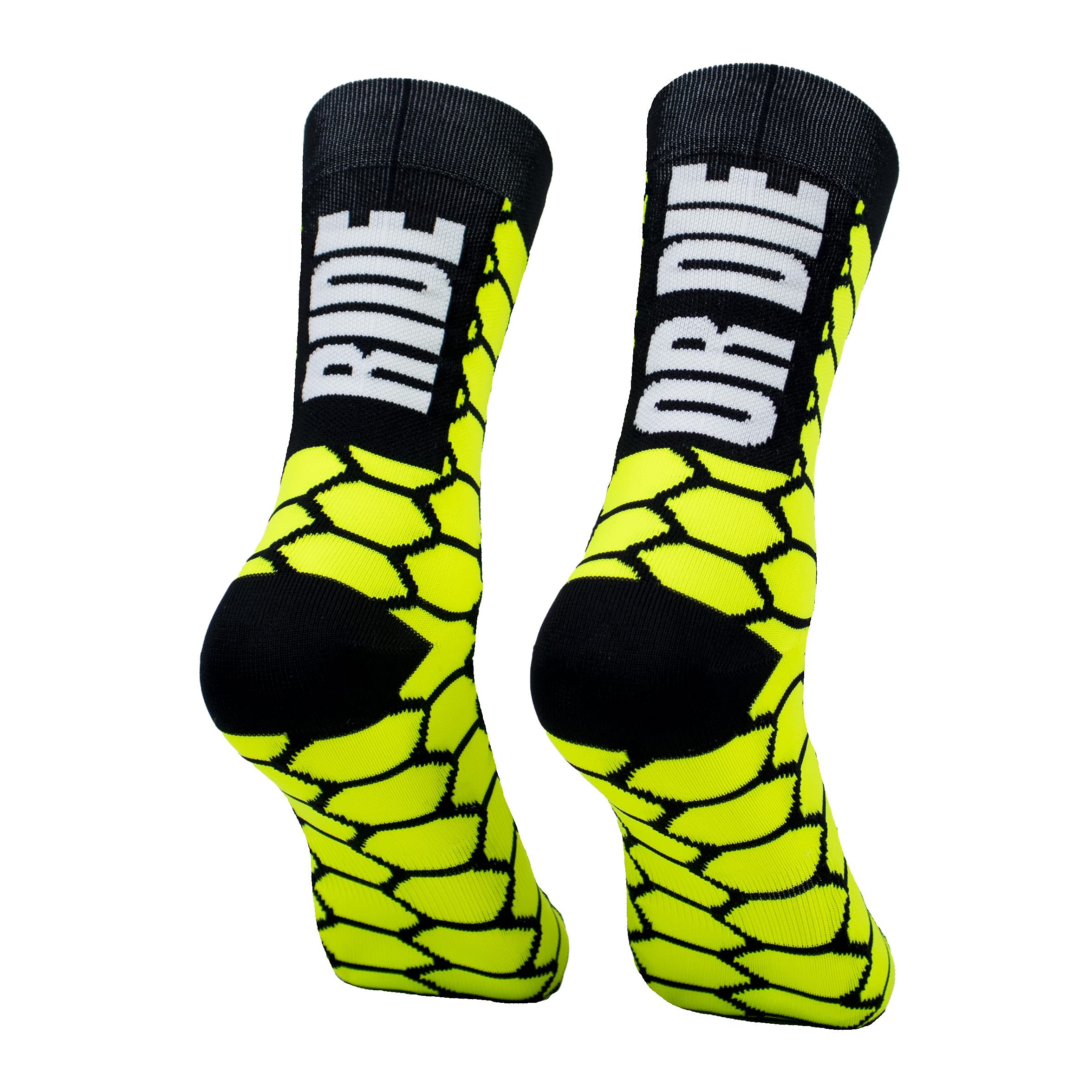 PERRO LOCO CLOTHES Ride Or Die Unisex CYCLING Socks. (UK, Numeric, 2, 3.5, Regular, Regular, Yellow)
