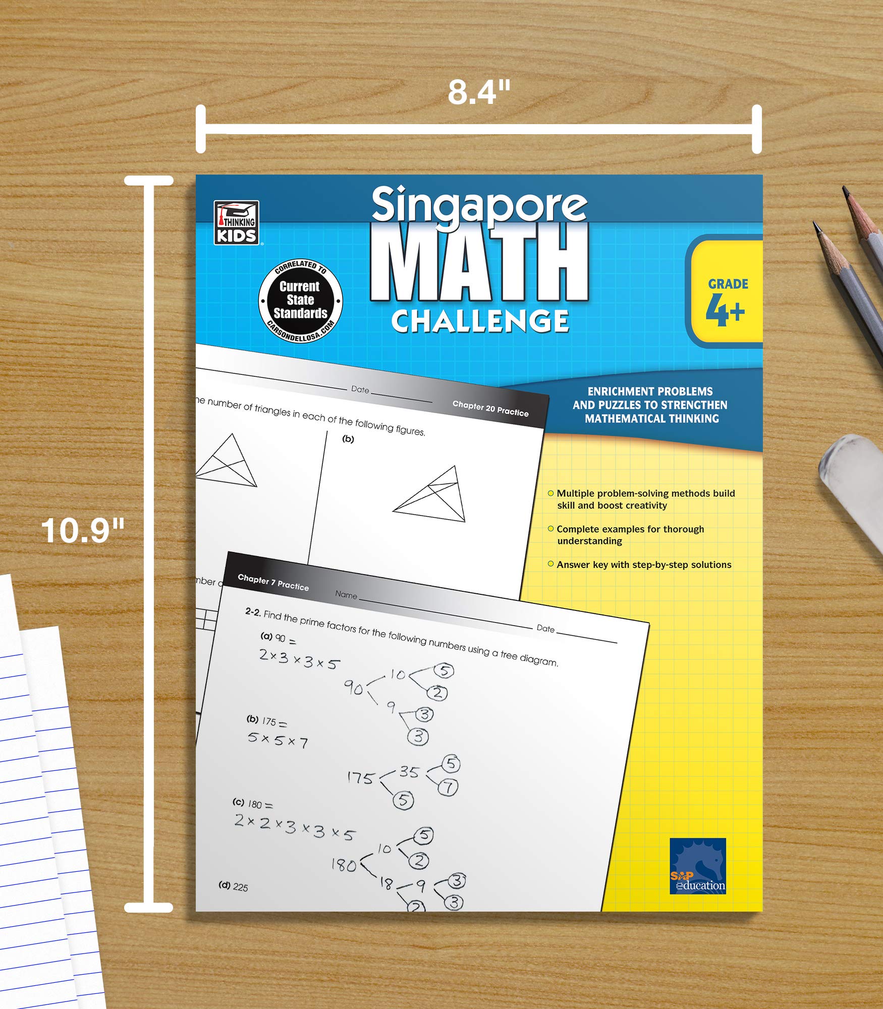 Singapore Math Challenge Workbook—Common Core Math for Grades 4-6, Addition, Subtraction, Multiplication, Division, Formulas, Classroom or Homeschool Curriculum (352 pgs) (Volume 20)
