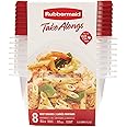 Rubbermaid TakeAlongs Food Storage Containers, Set of 8 (16 Pieces Total), 5.2-Cup Square, Ruby | Great for Meal Prep, Lunch