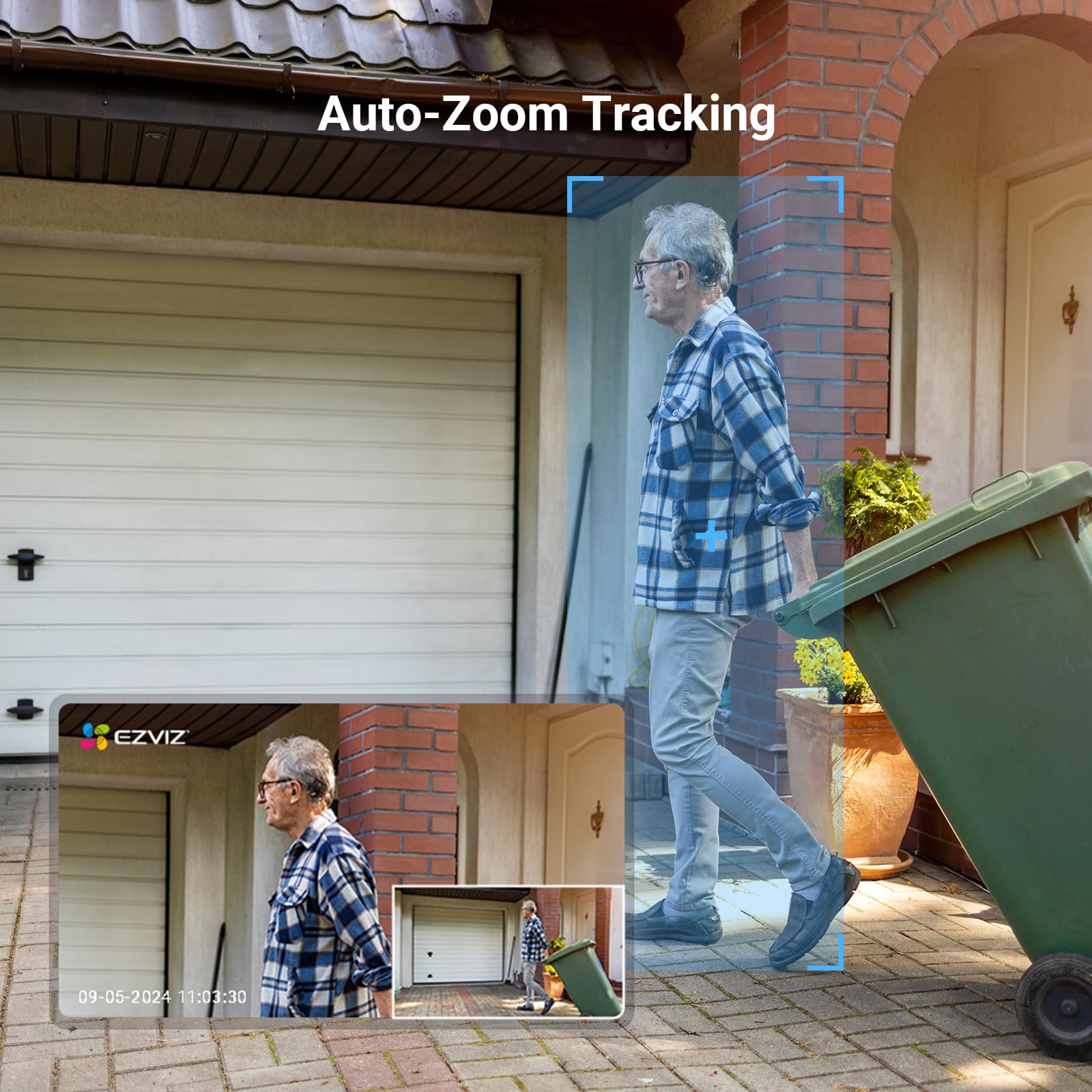 EZVIZ 2MP Überwachungskamera Aussen, WLAN IP Kamera mit 360° Abdeckung und Zwei-Wege-Audio, Personenerkennung mit Smart Tracking, Aktive Verteidigung mit Ton und Licht, wasserdicht, C8c 2 Pack 5